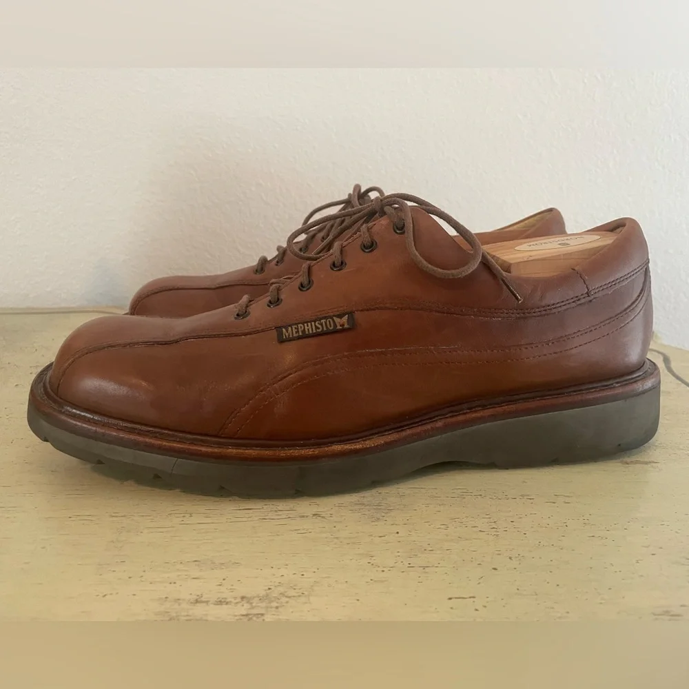 MEPHISTO Made in France Goodyear Welt Bicycle Toe Derby Shoe in Brown Size 9 1/2